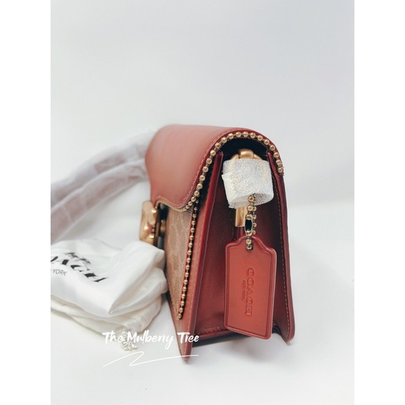 Coach Tabby 6793 Shoulder Bag 26 In Signature Canvas With Beadchain Beige NWT - Picture 2 of 13